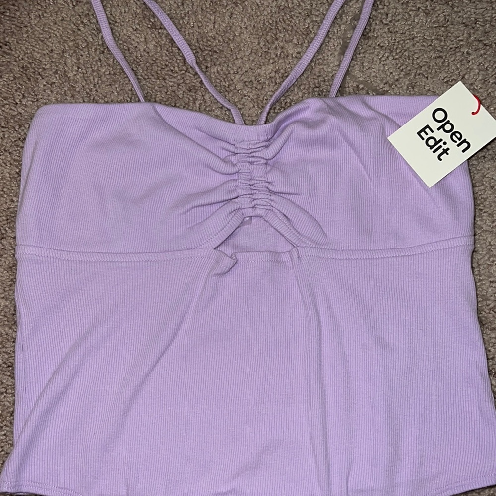 Open Edit Cut Out Body Suit in Purple Bloom - Picture 6 of 8